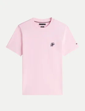 T-Shirt mit Logo-Stickerei Rosa XXL - Tommy hilfiger - FashionsVida