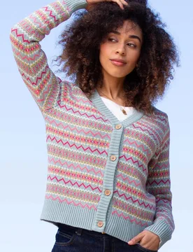 Puncknowle Womens 100% Cotton Knit Cardigan - - Size: L - Kite Clothing - FashionsVida