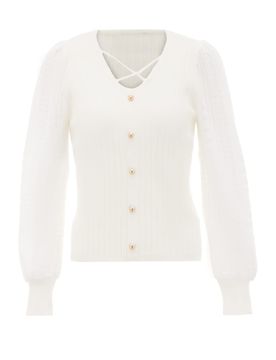 NAEMI Cárdigan blanco