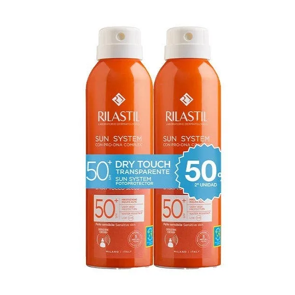 Duplo Spray Sun System Dry Touch SPF50+ - Rilastil - FashionsVida