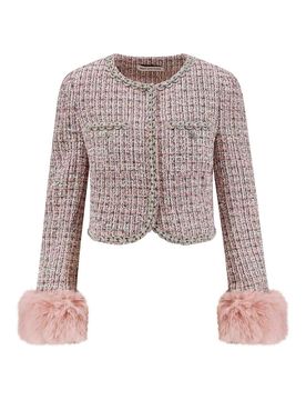 Blazer In Tessuto Boucl Con Profili Gioiello