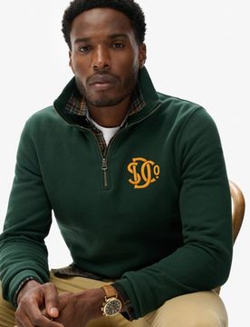 Superdry Herren Sd & co. Trainingsoberteil mit Halbreißverschluss Green - Größe: Xxxl