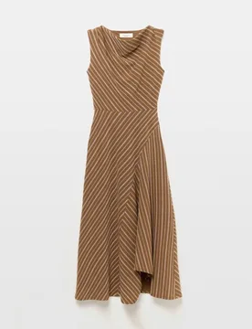 Vestido sin mangas con frunce asimétrico de mujer - Woman El Corte Inglés - FashionsVida