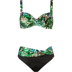 Bikini estampado estampado animal con hojas jungla