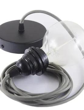 Cables Lampe Suspendue Pendel Pour Abat-jour Rm03 1 M Grey / Black One Size - Creative - FashionsVida