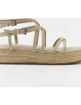 Sandalias de tiras de mujer con plataforma en yute - Mim - FashionsVida