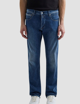 Jeans straight fit uomo blu medio