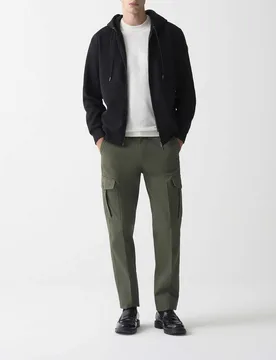 Felpa Originals nera con cappuccio chiusura zip e logo bollo applicato sulla manica - Colmar - FashionsVida