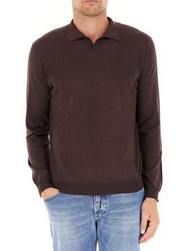 DONDUP Polo misto lana MARRONE 48