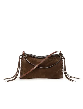 Borsa in pelle - Borsa a tracolla ORNAMENT ED. 5 SUEDE marrone - Ina Kent - FashionsVida