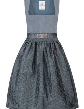 Dirndl Aurelia (rauchblau, Gr. 44) von Heimatgwand für Damen, Mieder: 100% Polyester, Rock: 39% Baumwolle, 61% Polyester