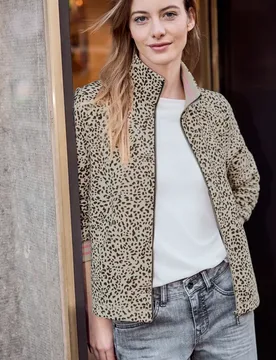 Street One Jacke mit Leo-Muster female Schwarz - Street One Studio - FashionsVida