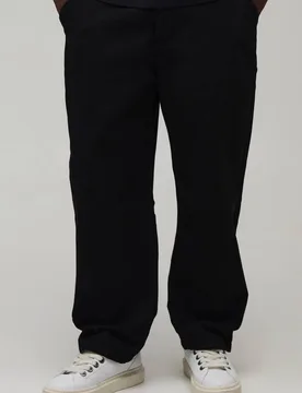 Men's Skate Fit Half & Half Waistband Washed Twill Trousers Black Size Medium Black M - boohooMAN - FashionsVida