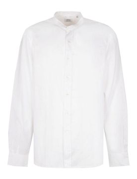 Camicia Alla Mandarino In Lino Leggero