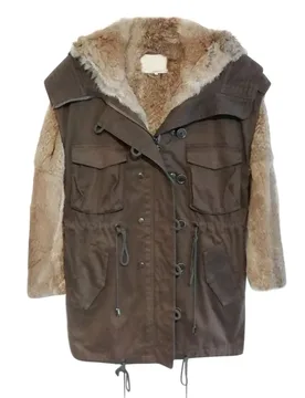 Brown Parka With Rabbit Fur - Phillip Lim - FashionsVida
