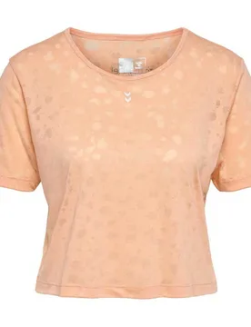 T-shirt à Manches Courtes Iris Burnout Crop Almost Apricot XL - Hummel - FashionsVida