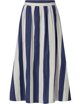 Cotton Striped Midi Skirt female - 40 - FashionsVida