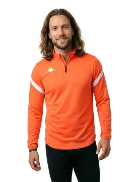Sweat à Demi-zip Dolvole Orange Flame / White 2XL - Kappa - FashionsVida