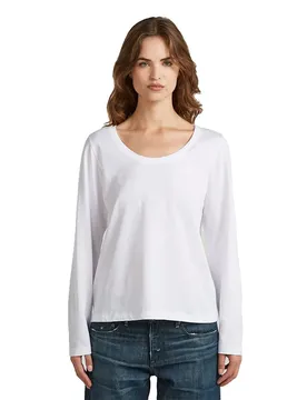T-shirt à Manches Longues Scoop White M