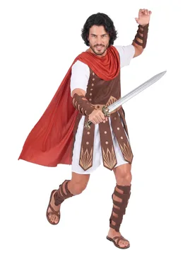 Gladiatoren-Kostüm Römischer Krieger braun-weiss-rot - KARNEVAL-MEGASTORE - FashionsVida