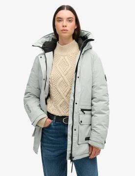 Superdry Damen Wattierter City Parka Hellgrau - Größe: 38