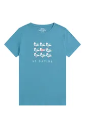 St Davids Printed Womens T-Shirt - Blue - Blue - Size: 12