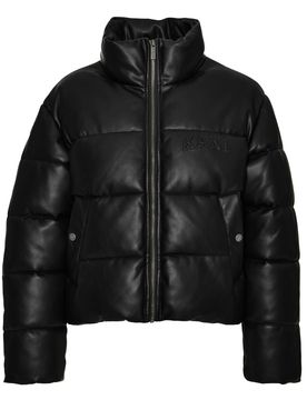 Serif Crop PU Puffer Jacket Black S Damen