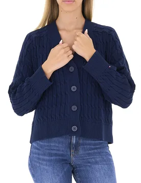 Cardigan scollo a V BLU NAVY XXS - Tommy hilfiger - FashionsVida