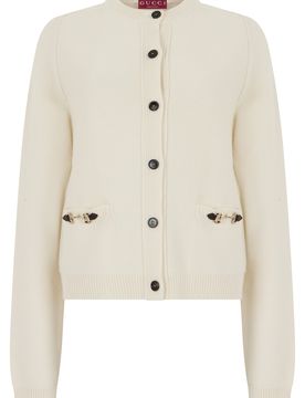 Wool Cashmere Cardigan with Horsebit