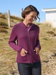 Strukturstrick-Cardigan - Violett - female - Size: 42