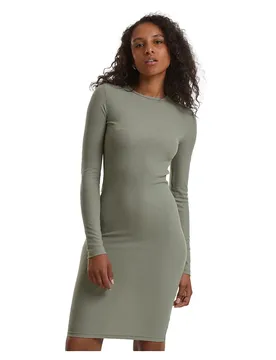 Vestito Lungo A Maniche Lunghe Rib Paleo Olive 3XL