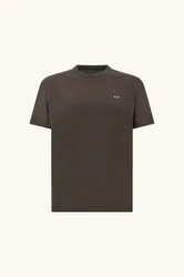 T-shirt in cotone jersey uomo marrone