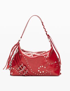 Bolso Efecto Piel Mediano, Mujer, Poliuretano, Rojo, U