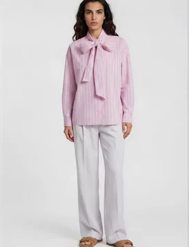 SHIRT BLOUSE 1/1 SLEEVE WITH BOW TI female - 36 - FashionsVida