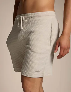 Austin Embroidered Logo Pyjama Shorts Beige male - Hugo Boss - FashionsVida