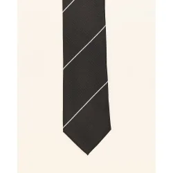 Corbata raya regimental negra de hombre
