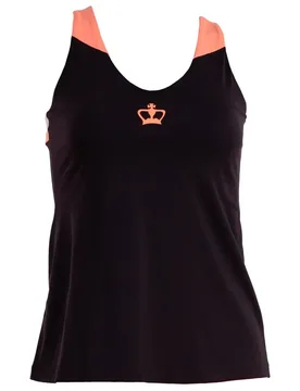 Naxos Sleeveless T-shirt Black / Coral / Gray L - Black Crown - FashionsVida