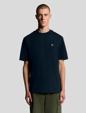 Men's Oversized Cotton Crew Neck T-Shirt in Dark Navy - Lyle & Scott - FashionsVida