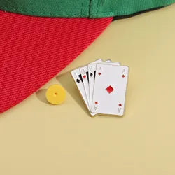 Playing Card Enamel Pins Creative Brooches Lapel Badge Golf Baseball Hat Decorative Clips Accessories Jewelry Gift for Friends