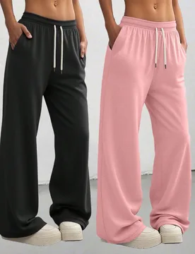 Pantalones largos de pierna recta de punto para mujer, estilo deportivo de moda para correr, entrenamiento, gimnasio, exterior, viajes y calle, para t - Shein - FashionsVida