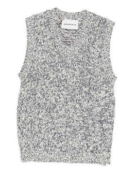 Amaranto Gilet in maglia grigia