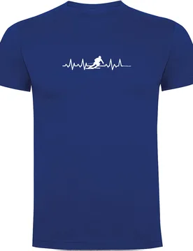 T-shirt à Manches Courtes Skiing Heartbeat Royal Blue S - Kruskis - FashionsVida