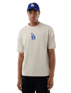 Maglietta A Maniche Corte Mlb Food Graphic Oversize Los Angeles Dodgers Light Beige S - New era - FashionsVida