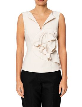 Canotte e top donna - top fiore cady - bianco