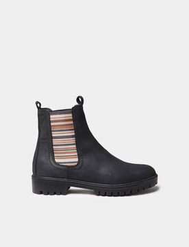 Botines de mujer en piel con elásticos a rayas | CARLA-NR