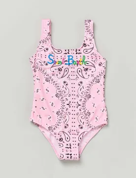 Costume intero MC2 Sainth Barth rosa a canotta con stampa bandana - MC2 SAINT BARTH - FashionsVida