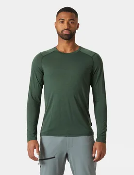 Men's Durawool Crew Long Sleeve Green S - Jungle Green - Male - Helly Hansen - FashionsVida