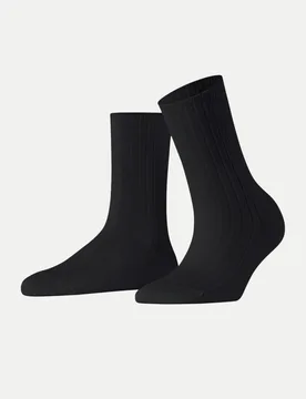 Stricksocken Cotton Rib Schwarz 39-42 - Falke - FashionsVida