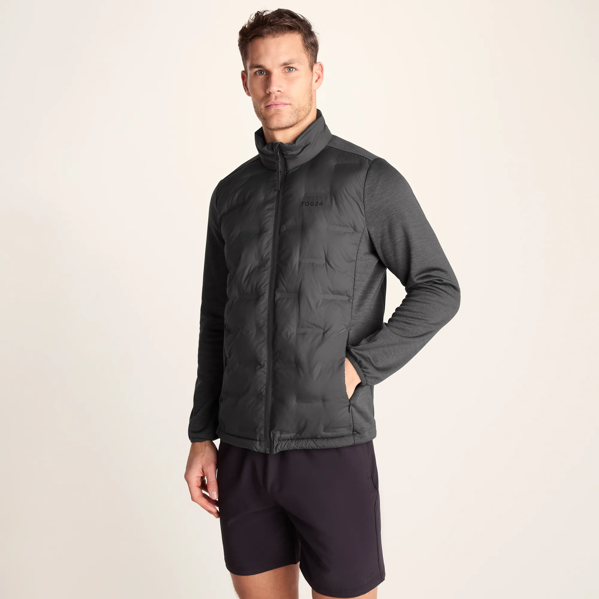 Anick Mens Lightweight Insulated Hybrid Jacket - Deep Slate - Grey - Size Medium - TOG24 - FashionsVida
