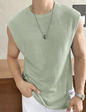 Jersey De Tanque De Tejido De Gofres Para Hombre - Shein - FashionsVida